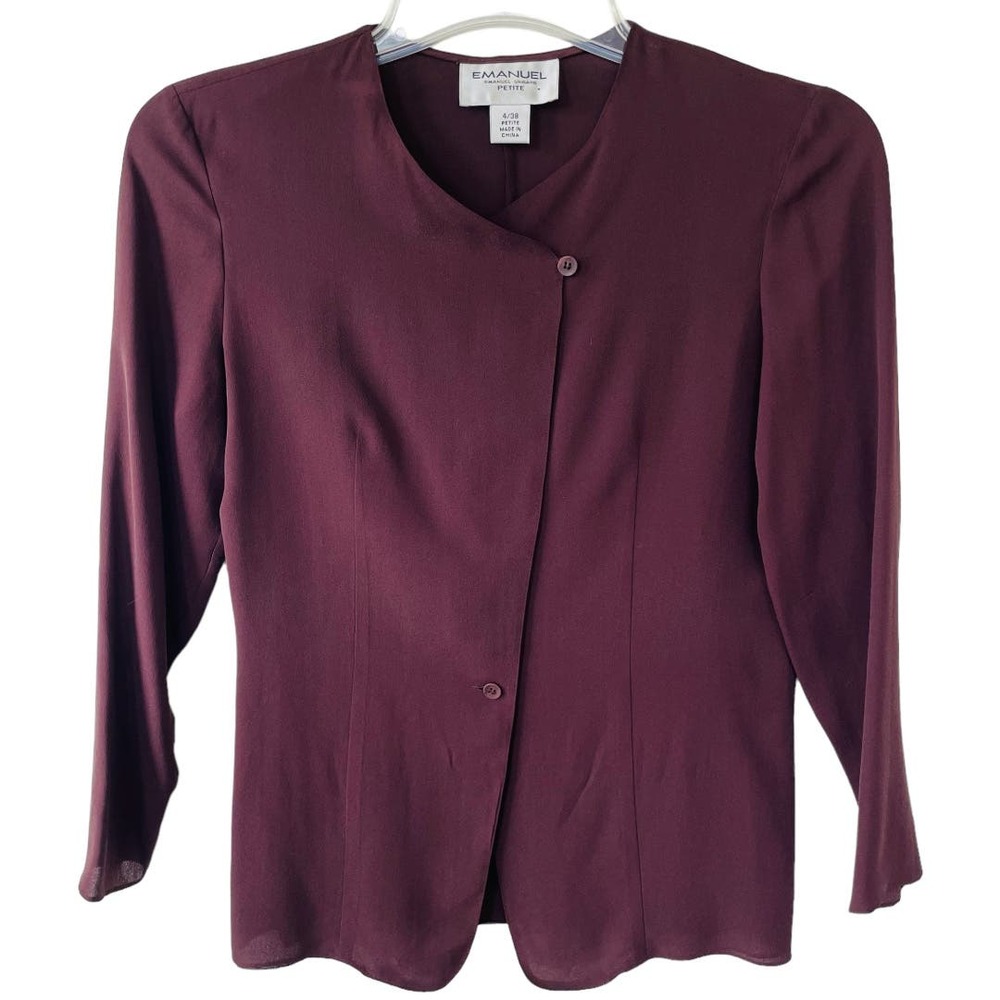Emmanuel Ungaro SILK Burgundy blouse Size 4